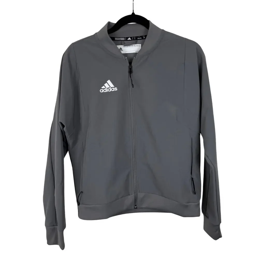 Adidas Gray Sideline 21 Woven Bomber Zip Jacket Small Athleisure Sportswear Gym